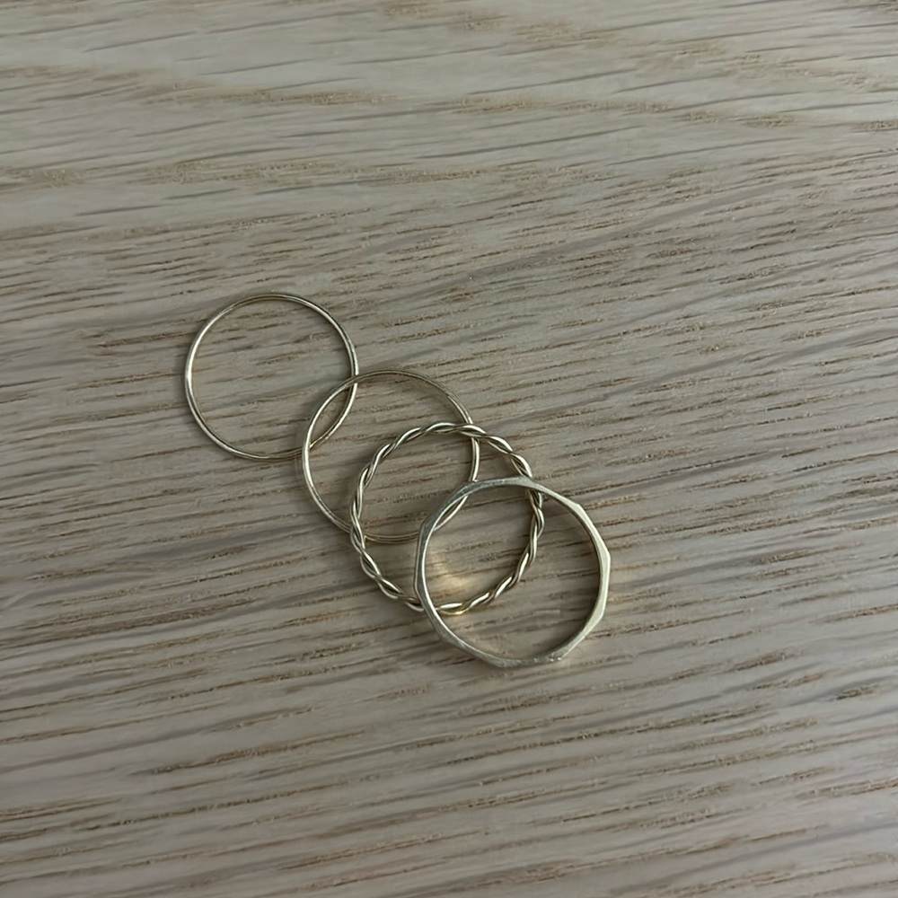 4 14k gold rings size 5
